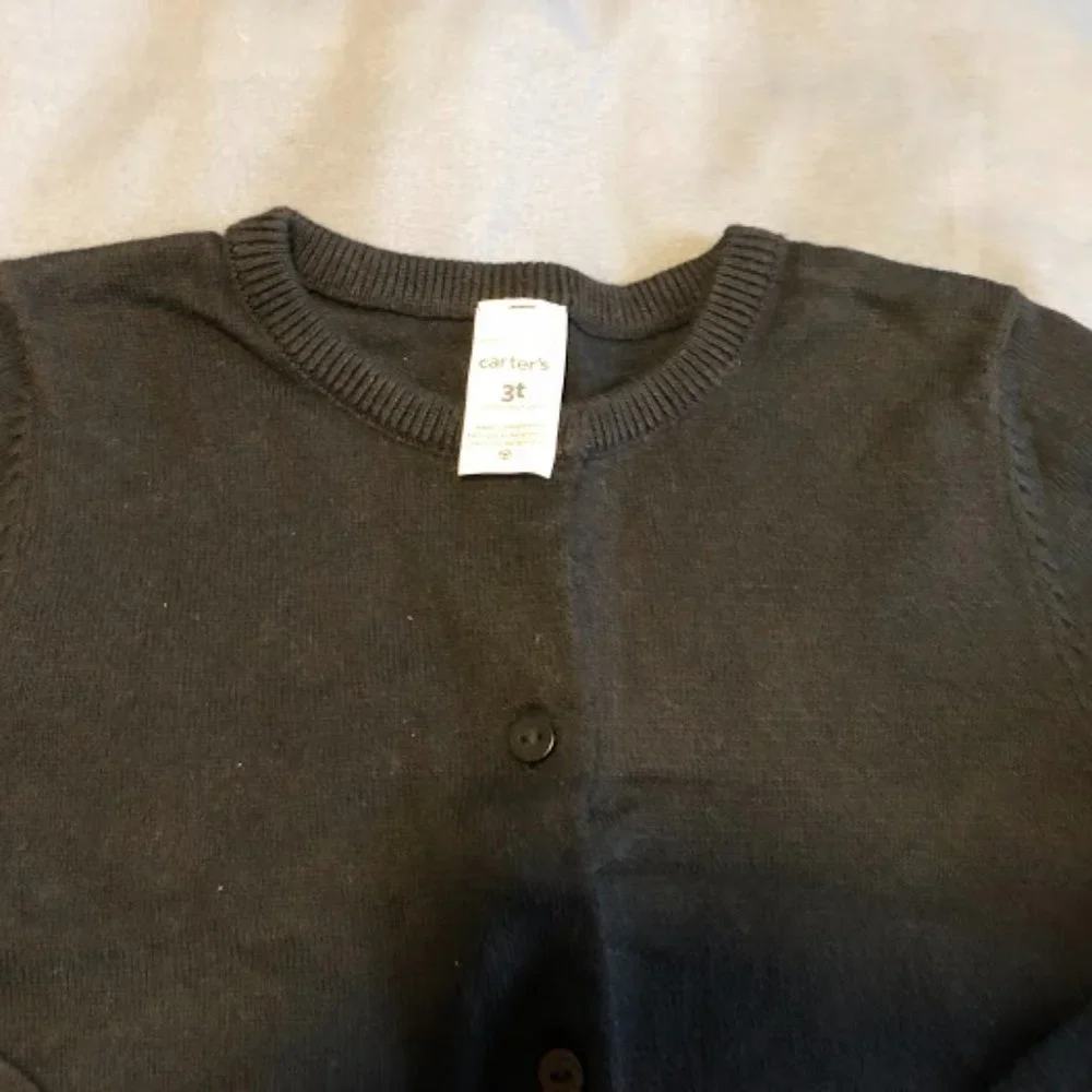 Carter's girls black button up sweater 3T NEW